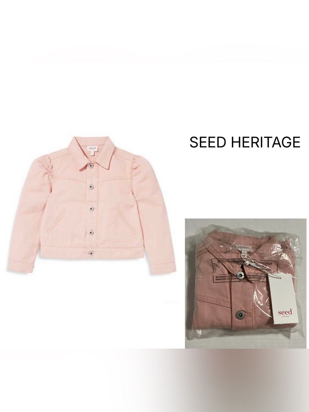 SEED HERITAGE - 4 - NWT - GIRLS PINK DENIM JEAN JACKET